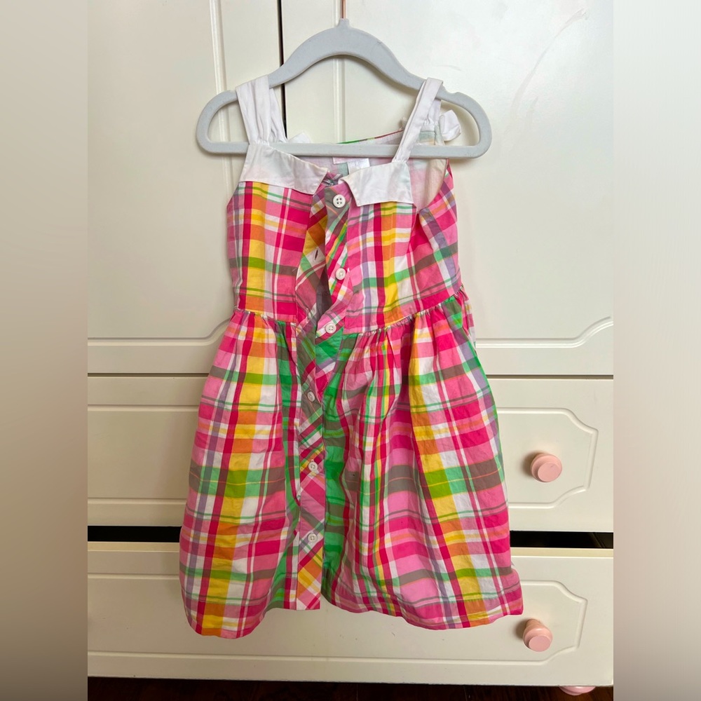 Janie and Jack 2T Toddler Girl Pink Plaid Bow Dress Spring Summer Easter